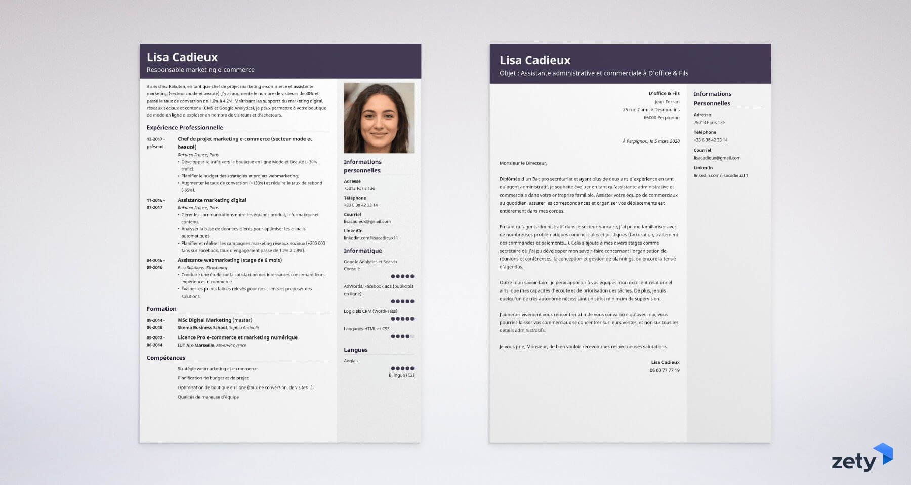 cv et lettre de motivation