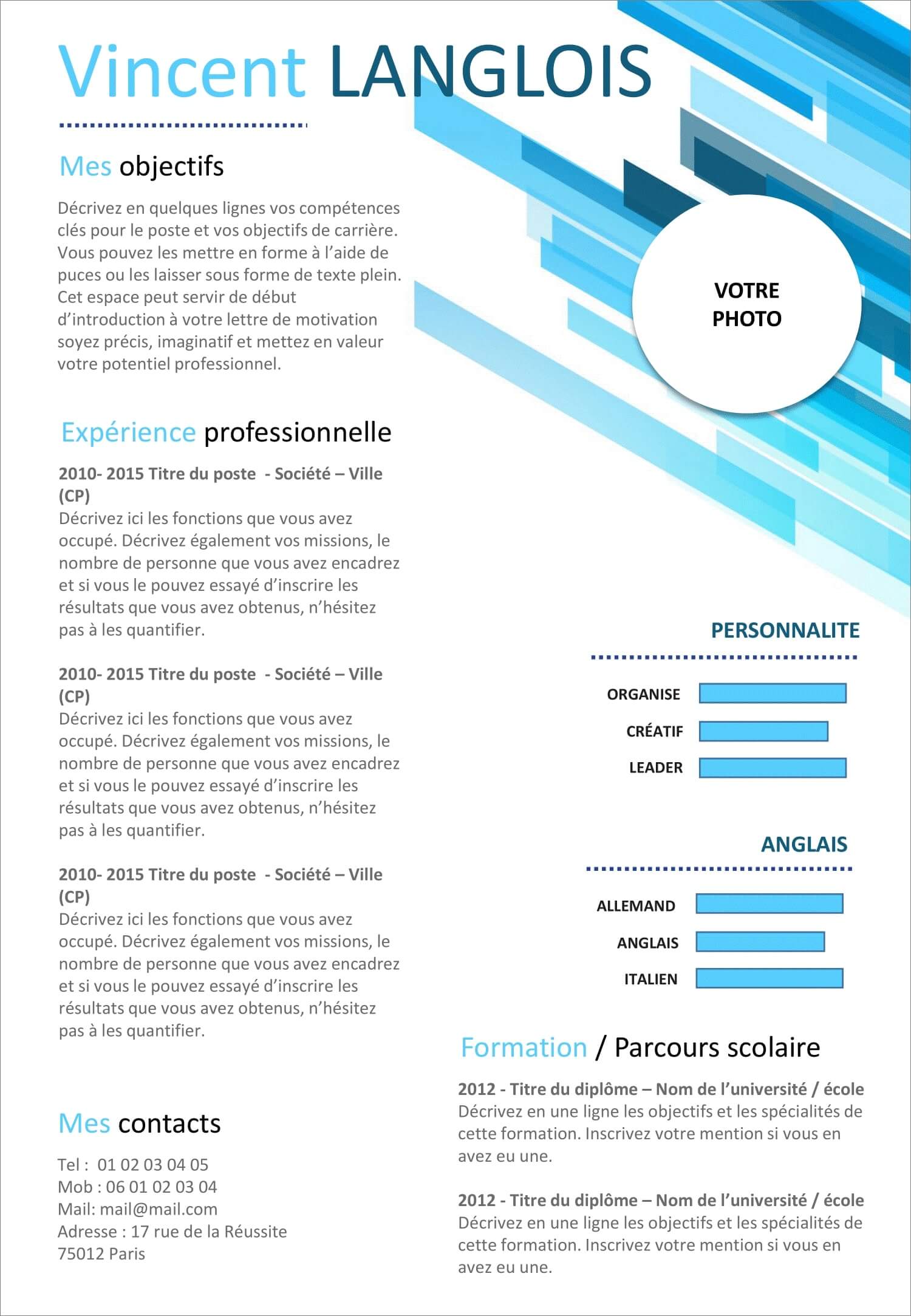 modeles cv powerpoint