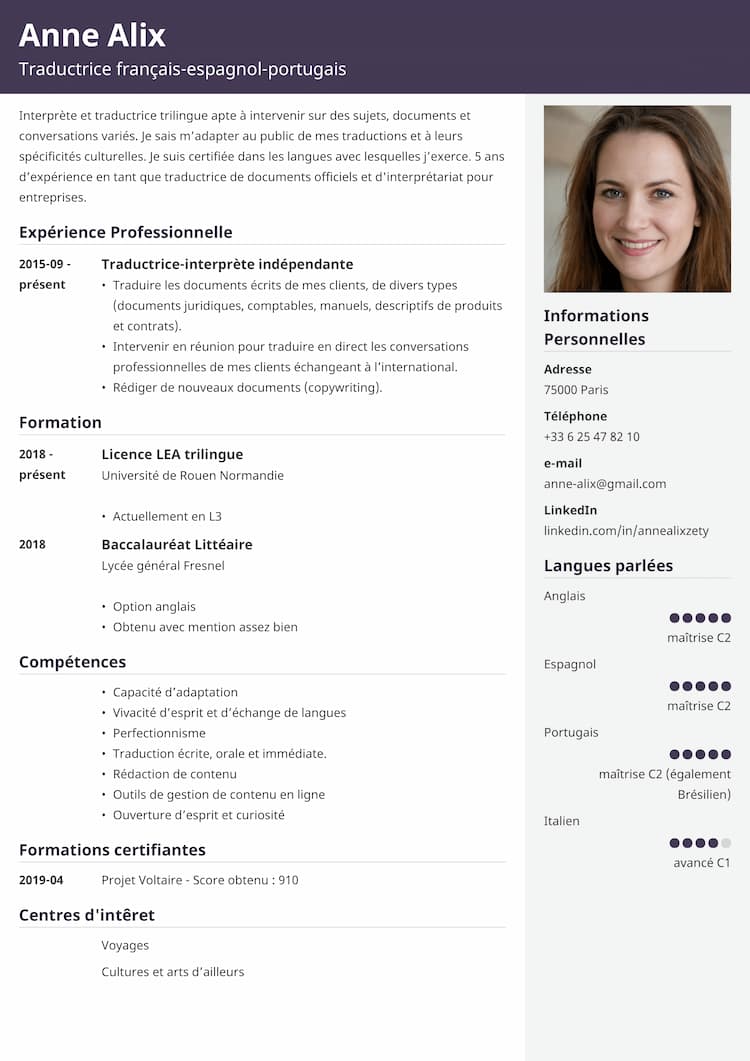 CV graphique